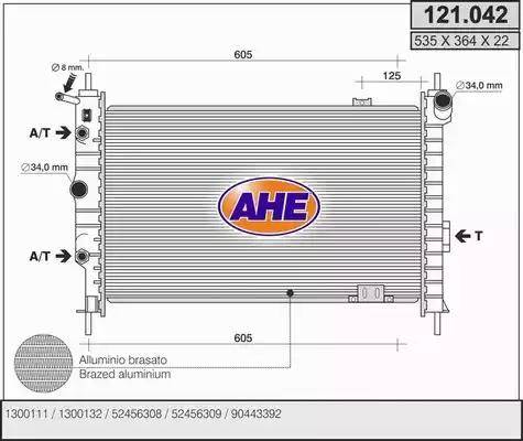 AHE 121.042 - Радиатор, охлаждане на двигателя vvparts.bg