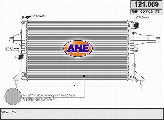 AHE 121.069 - Радиатор, охлаждане на двигателя vvparts.bg