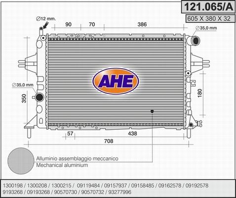 AHE 121.065/A - Радиатор, охлаждане на двигателя vvparts.bg