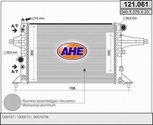 AHE 121.061 - Радиатор, охлаждане на двигателя vvparts.bg