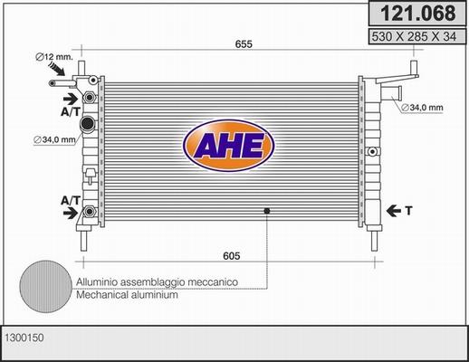 AHE 121.068 - Радиатор, охлаждане на двигателя vvparts.bg