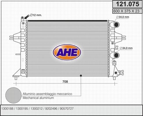 AHE 121.075 - Радиатор, охлаждане на двигателя vvparts.bg