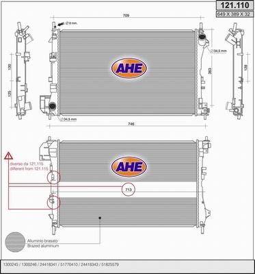 AHE 121.110 - Радиатор, охлаждане на двигателя vvparts.bg