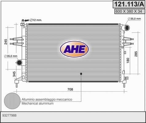 AHE 121.113/A - Радиатор, охлаждане на двигателя vvparts.bg