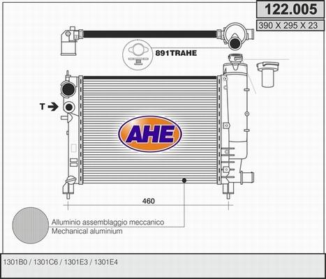 AHE 122.005 - Радиатор, охлаждане на двигателя vvparts.bg