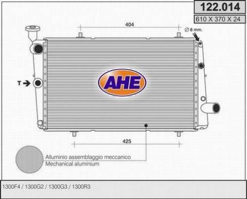 AHE 122.014 - Радиатор, охлаждане на двигателя vvparts.bg