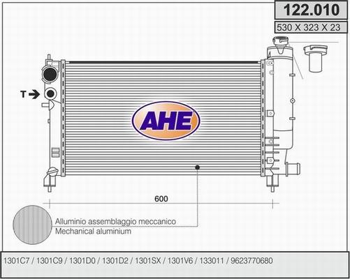 AHE 122.010 - Радиатор, охлаждане на двигателя vvparts.bg