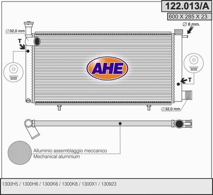 AHE 122.013/A - Радиатор, охлаждане на двигателя vvparts.bg