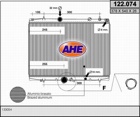 AHE 122.074 - Радиатор, охлаждане на двигателя vvparts.bg