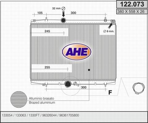 AHE 122.073 - Радиатор, охлаждане на двигателя vvparts.bg