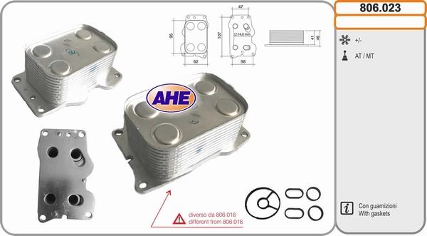 AHE 806.023 - Маслен радиатор, двигателно масло vvparts.bg