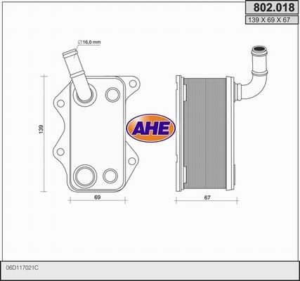 AHE 802.018 - Маслен радиатор, двигателно масло vvparts.bg