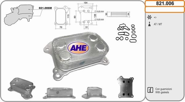 AHE 821.006 - Маслен радиатор, двигателно масло vvparts.bg