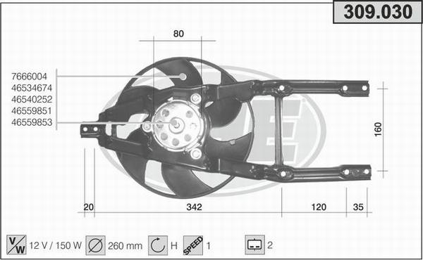 AHE 309.030 - Вентилатор, охлаждане на двигателя vvparts.bg