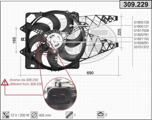 AHE 309.229 - Вентилатор, охлаждане на двигателя vvparts.bg