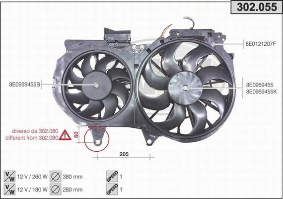 AHE 302.055 - Вентилатор, охлаждане на двигателя vvparts.bg