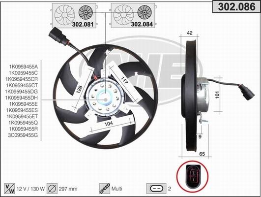 AHE 302.086 - Вентилатор, охлаждане на двигателя vvparts.bg