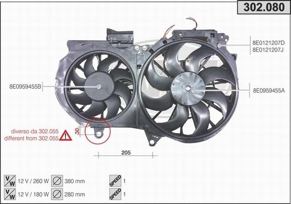 AHE 302.080 - Вентилатор, охлаждане на двигателя vvparts.bg