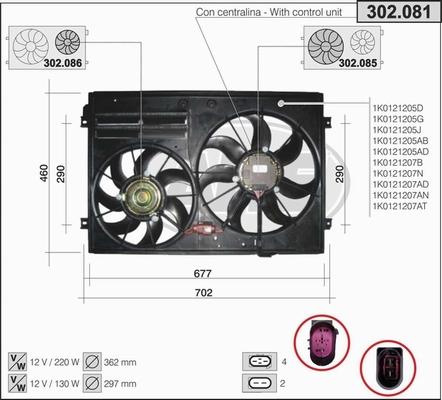 AHE 302.081 - Вентилатор, охлаждане на двигателя vvparts.bg