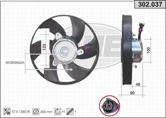 AHE 302.037 - Вентилатор, охлаждане на двигателя vvparts.bg