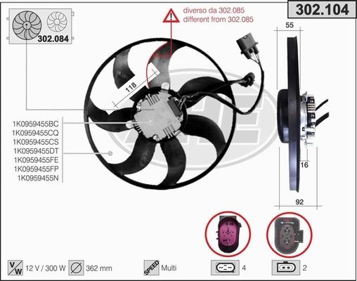 AHE 302.104 - Вентилатор, охлаждане на двигателя vvparts.bg