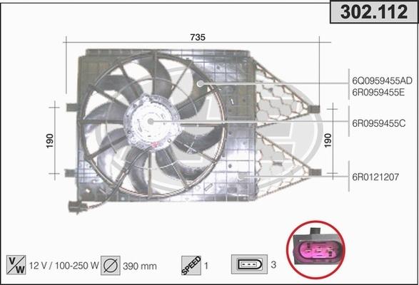 AHE 302.112 - Вентилатор, охлаждане на двигателя vvparts.bg