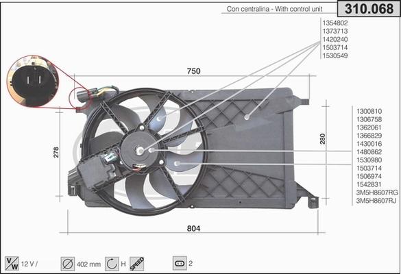 AHE 310.068 - Вентилатор, охлаждане на двигателя vvparts.bg