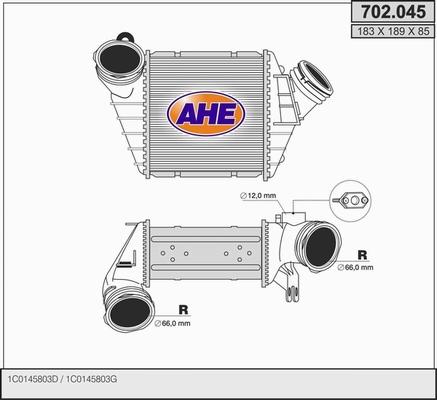 AHE 702.045 - Интеркулер (охладител за въздуха на турбината) vvparts.bg