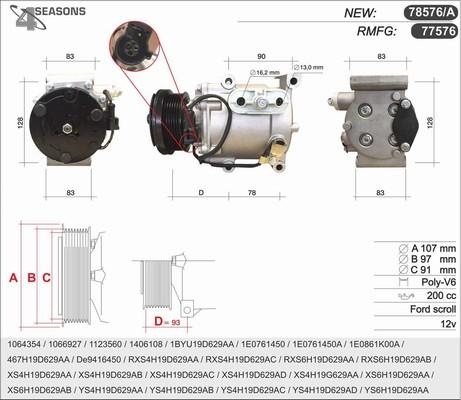 AHE 78576/A - Компресор, климатизация vvparts.bg