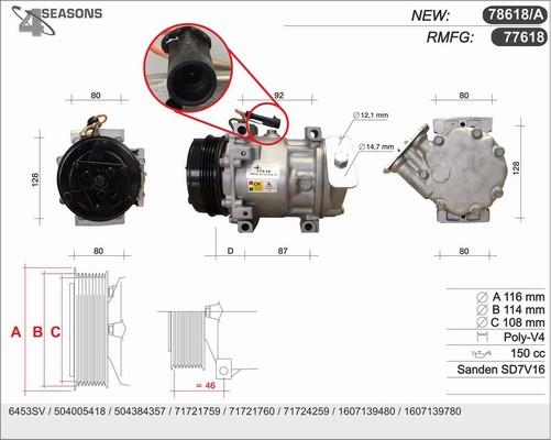 AHE 78618/A - Компресор, климатизация vvparts.bg