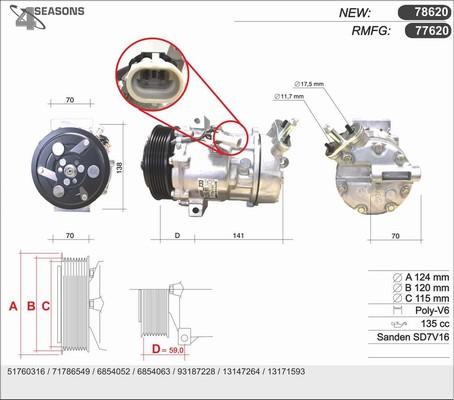 AHE 78620 - Компресор, климатизация vvparts.bg