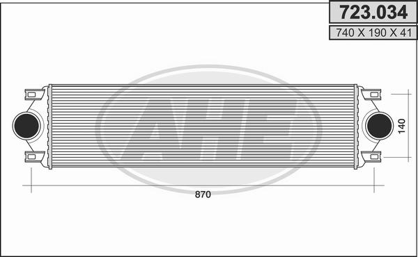 AHE 723.034 - Интеркулер (охладител за въздуха на турбината) vvparts.bg