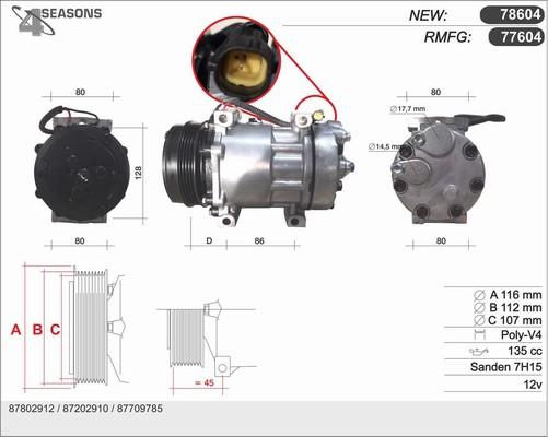 AHE 77604 - Компресор, климатизация vvparts.bg