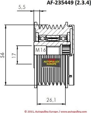 AINDE AF235449 - Ремъчна шайба, генератор vvparts.bg