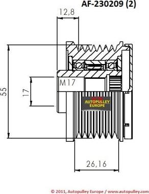 AINDE AF230209 - Ремъчна шайба, генератор vvparts.bg