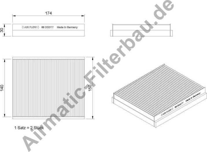 Airmatic IF0066S - Филтър купе (поленов филтър) vvparts.bg