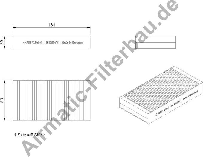 Airmatic IF0105S - Филтър купе (поленов филтър) vvparts.bg