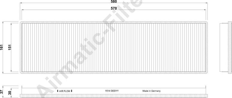 Airmatic IF1514B - Филтър купе (поленов филтър) vvparts.bg