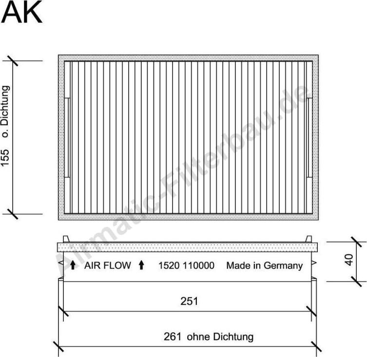 Airmatic IF1520 - Филтър купе (поленов филтър) vvparts.bg