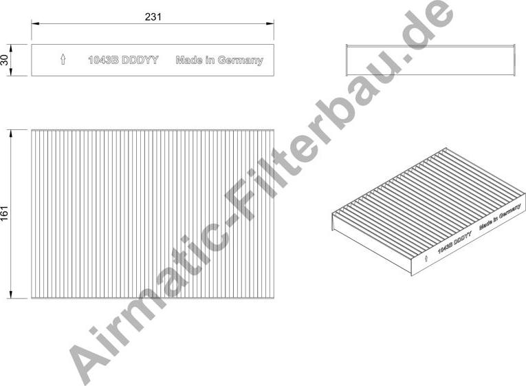 Airmatic IF1043B - Филтър купе (поленов филтър) vvparts.bg