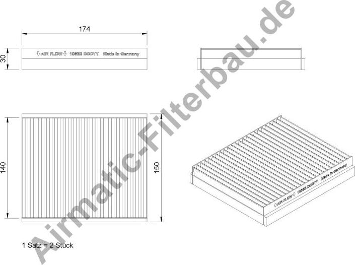 Airmatic IF1066SB - Филтър купе (поленов филтър) vvparts.bg