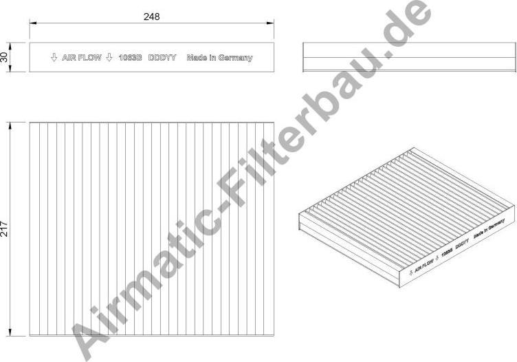 Airmatic IF1063B - Филтър купе (поленов филтър) vvparts.bg