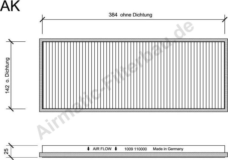 Airmatic IF1009 - Филтър купе (поленов филтър) vvparts.bg