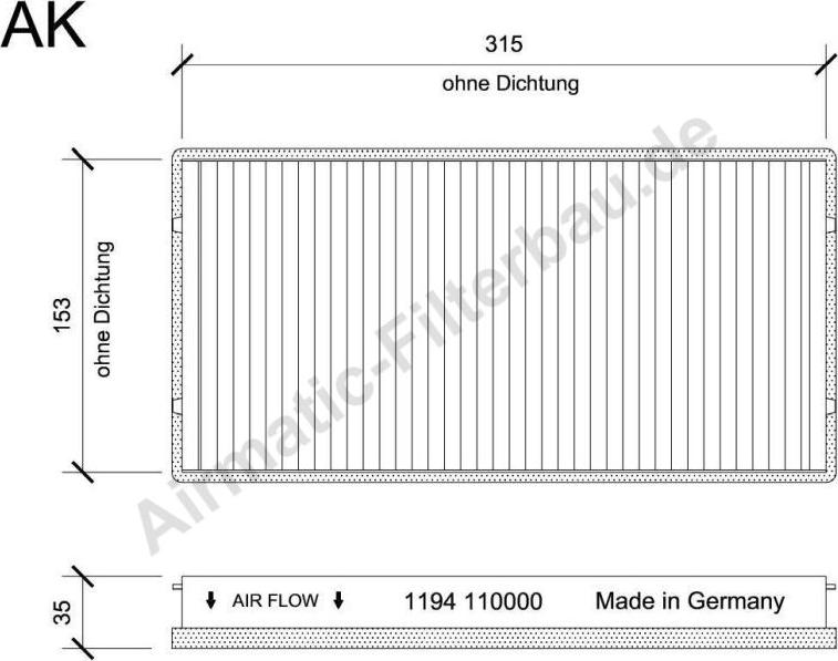 Airmatic IF1194 - Филтър купе (поленов филтър) vvparts.bg