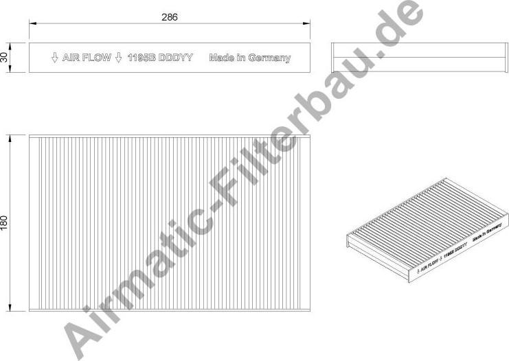 Airmatic IF1195B - Филтър купе (поленов филтър) vvparts.bg