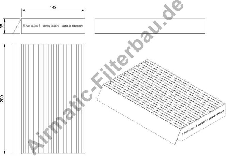 Airmatic IF1196B - Филтър купе (поленов филтър) vvparts.bg