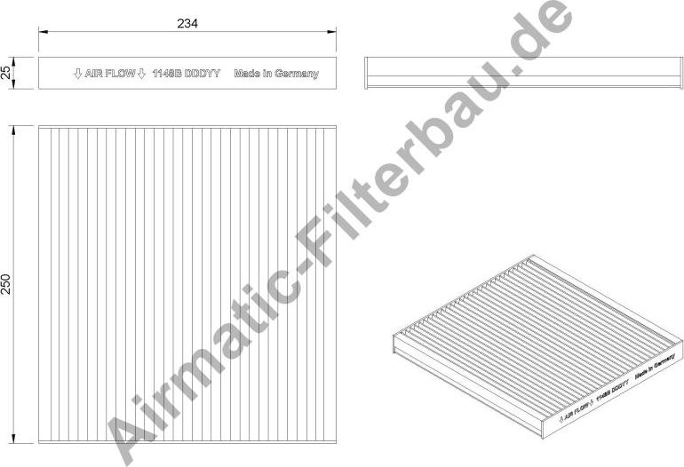 Airmatic IF1148B - Филтър купе (поленов филтър) vvparts.bg