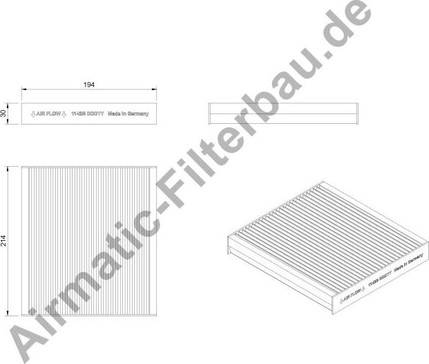 Airmatic IF1143B - Филтър купе (поленов филтър) vvparts.bg