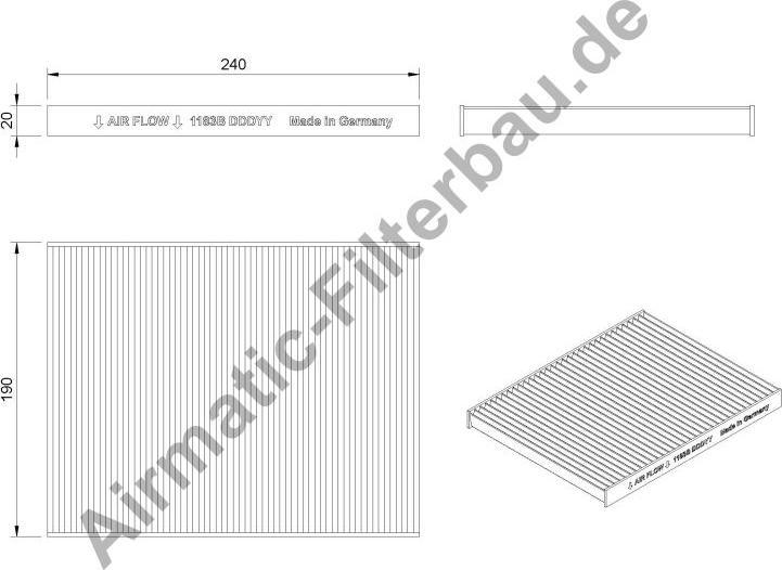 Airmatic IF1183B - Филтър купе (поленов филтър) vvparts.bg