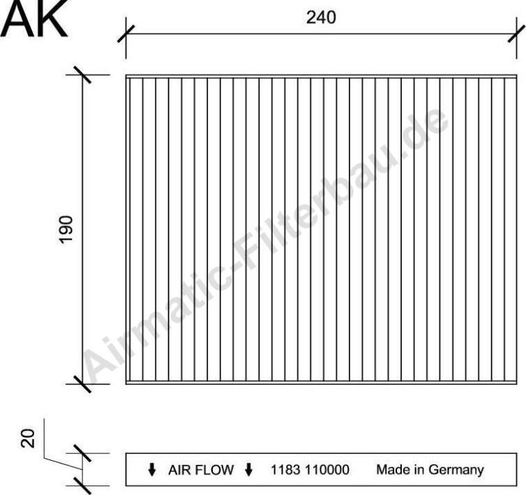 Airmatic IF1183P - Филтър купе (поленов филтър) vvparts.bg